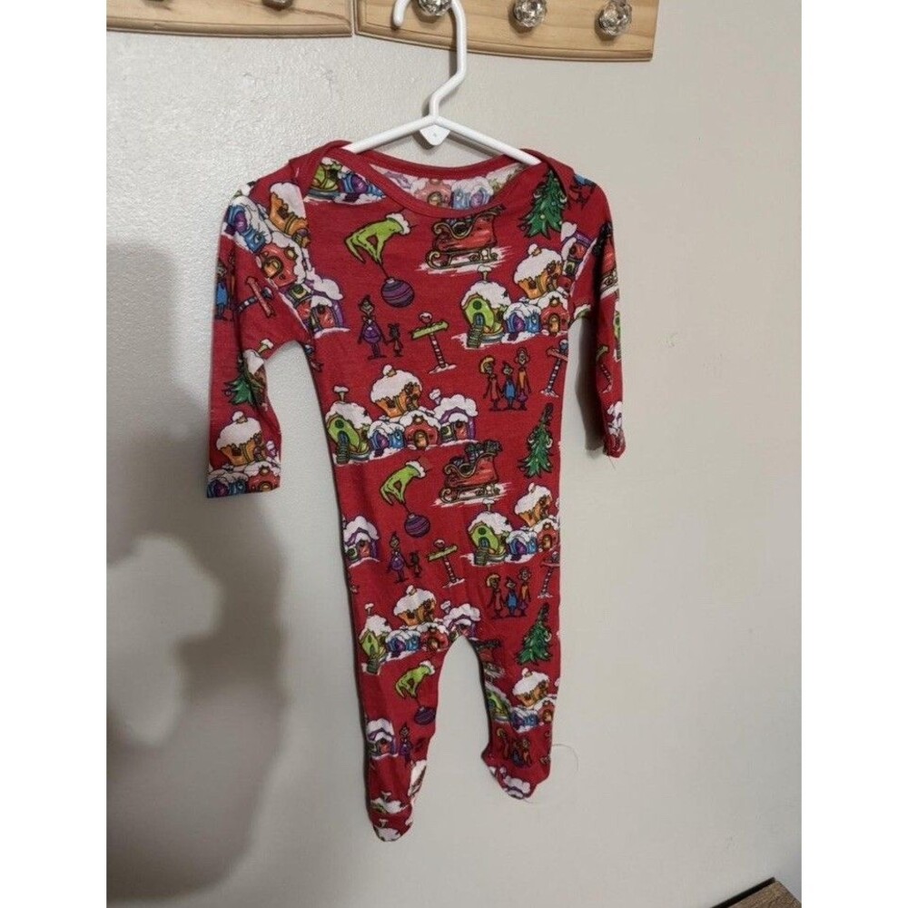 Jane Marie Christmas Footie Pajama featuring Whoville/Grinch Baby Size 12 Month